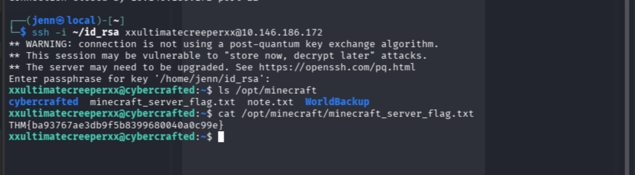SSH access as xxultimatecreeperxx